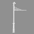 Qualarc Sign System w/Horse Head Finial & Ornate Base, White color REPST-701-WHT